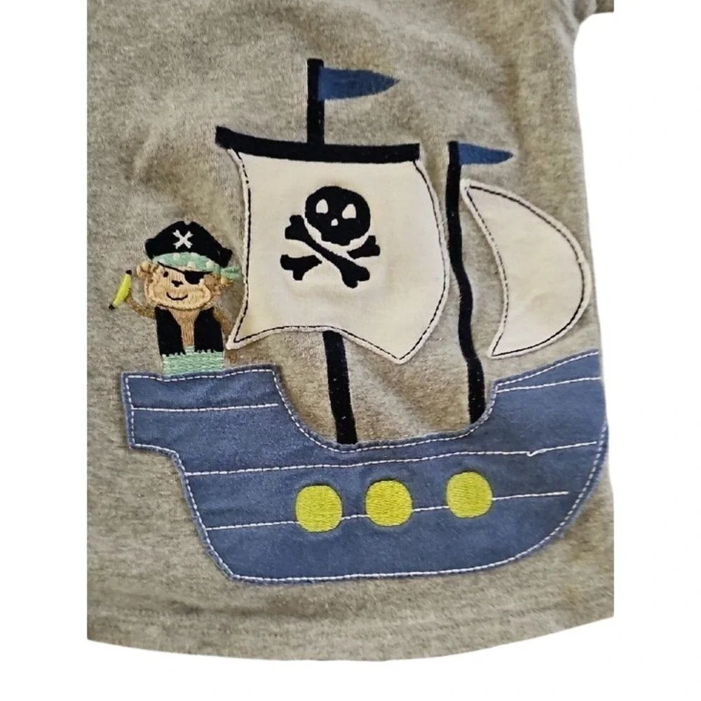 Carters Toddler Boys 3T Pajama Set 4pc Pirate Ship Nautical Striped Cotton PJs
